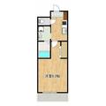 熊本市中央区 黒髪５丁目（東海学園前駅） 2階 １Kの間取り図