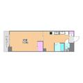 岡山市北区 清輝本町（大元駅） 2階 １DKの間取り図