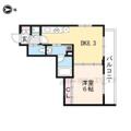 京都市上京区 新柳馬場頭町（二条駅） 2階 １DKの間取り図