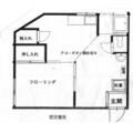 北区 中里１丁目（駒込駅） 2階 １DKの間取り図