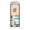 グレイス平和公園 4階 ワンルームの間取り図