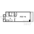 京都市下京区 松本町（大宮駅） 4階 １Kの間取り図