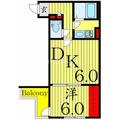 カインドネス千葉公園 ２０３ １DKの間取り図