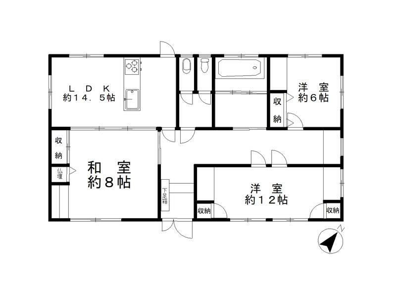 Uto City, Miango Town, Tochi (Hadakaura Station) Single-story building 3LDK