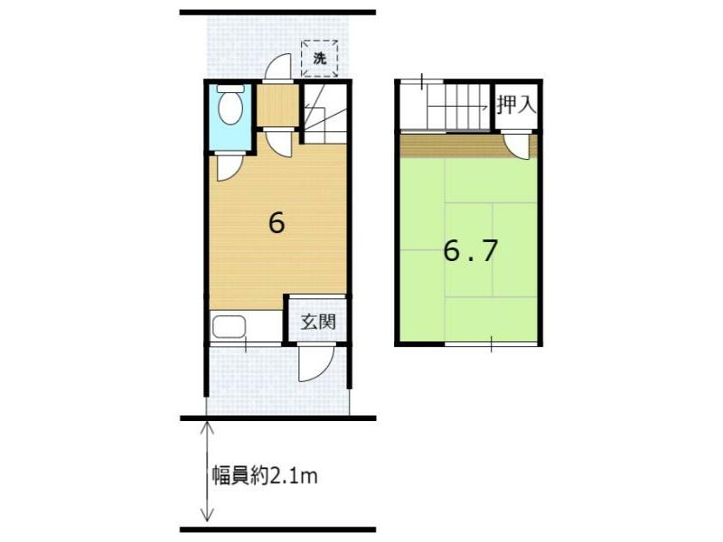 Ukyo Ward, Kyoto City, Uzumasa Hino Uechō (Uzumasa Tenjingawa Station) 2-story 2K