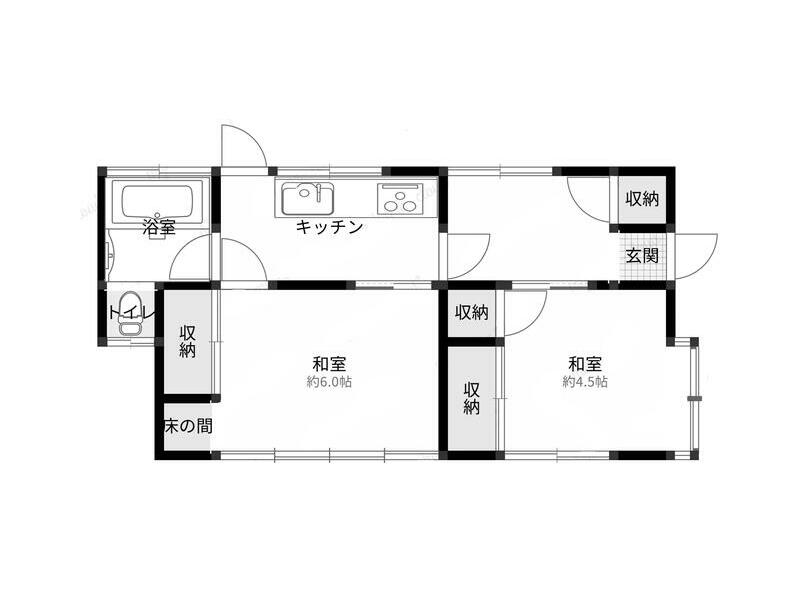 Kiryu City, Tenjin-cho 2-chome (Nishi-Kiryu Station) Single-story building 2K