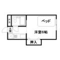 吉水苑 4階 １Kの間取り図