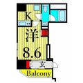 エスタート入谷Ｉ ２０２ １Kの間取り図