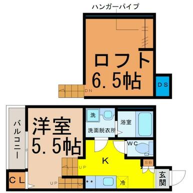 間取図　家具家電（冷蔵庫・レンジ・洗濯機等）ご用意できます