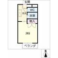 ハイツ桔梗Ⅱ 3階 １Kの間取り図