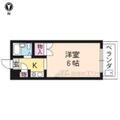 京都市北区 衣笠荒見町（北野白梅町駅） 2階 １Kの間取り図