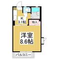 レーベン美里　Ｂ棟 1階 １Kの間取り図