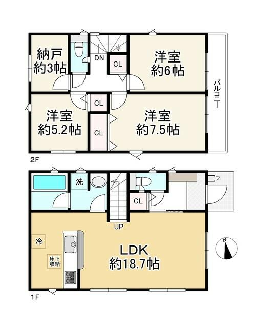 【アットホーム】小金井市 中町2丁目 （東小金井駅 ） 2階建 3SLDK[1046989775]小金井市の新築一戸建て（提供元：(株)福屋不動産販売