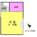 リベラ白石　０５８４－ ２０４号室 ワンルームの間取り図