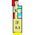 フォセット東日暮里 ４０１ １Kの間取り図
