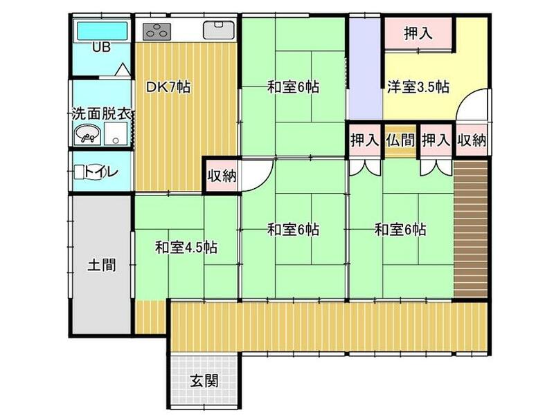 Yamada Town, Miyakonojo City (Mangetsuka Station) Single-story building 5DK