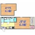 Ｃａｓａ　ｄｉ　ｍａｒｅ　ＫＯＢＥ 2階 １Kの間取り図