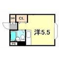メゾンド山手 ４０５ ワンルームの間取り図