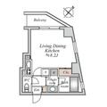 セントラルクリブ六本木Ⅱ １３０５ ワンルームの間取り図