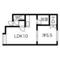ＰＲＥＳＴＩＧＥ．ＫＥ 2階 １DKの間取り図