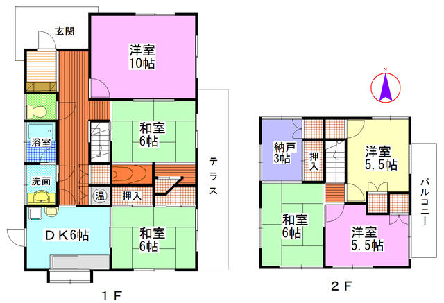 Minato, Naka Ward, Okayama City (near Higashiyama/Okaden Museum Station) 2-story building, 6DK &mdash; photo 1
