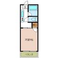 千葉市中央区 弁天４丁目（作草部駅） 2階 １Kの間取り図