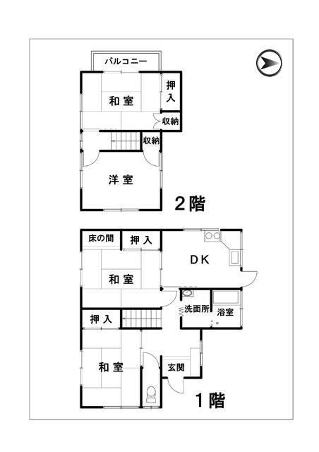 Takamatsu City, Kokubunji-cho Arai (near Hashioka Station), 2-story house, 4DK &mdash; photo 1