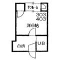 ＫＳビル ４０３ １Kの間取り図