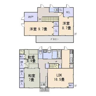木津川市 木津川台７丁目 （木津川台駅 ） 2階建 4SLDK