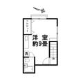 コーポ若林 2階 ワンルームの間取り図