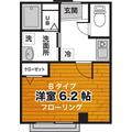ベルリード北大塚 202 １Kの間取り図
