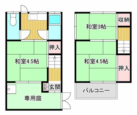 Kobe City, Tarumi Ward, Higashi-Tarumi 1-chome (near Higashi-Tarumi Station), 2-story building, 3K &mdash; photo 1