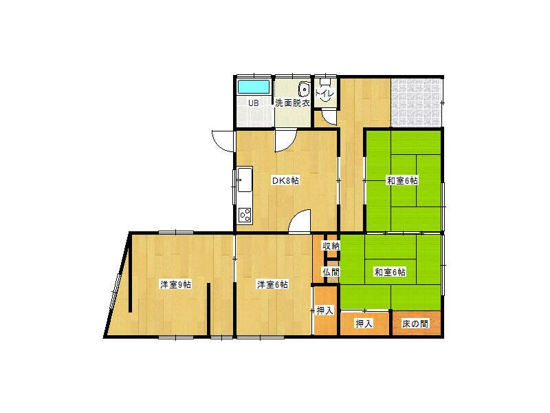 Nishisonogi-gun, Nagayo-cho, Honkawauchi-gō (Honkawauchi Station) single-story 4DK