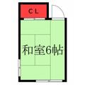 鈴木荘 ２０１ ワンルームの間取り図