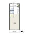フラット　エヴァーグリーンⅠ ２０２ ワンルームの間取り図