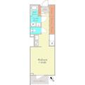 渋谷区 上原２丁目（代々木上原駅） 2階 １Kの間取り図