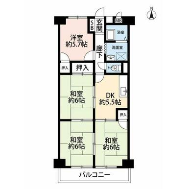 部屋数が多く、南向き
