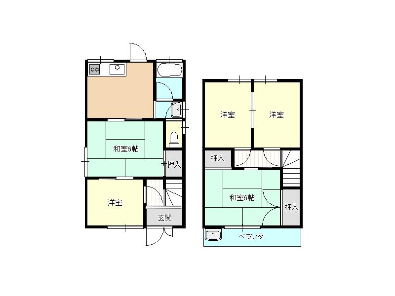 Akashi City, Nishiamakashi-cho 2-chome (Nishiamakashi Station), 2-story building, 5DK