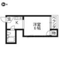 ニューホワイト ５８ １Kの間取り図