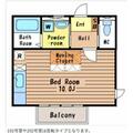 ユリシス １０２ ワンルームの間取り図