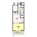 ＣＯＣＯ中島田 ４０３ １DKの間取り図
