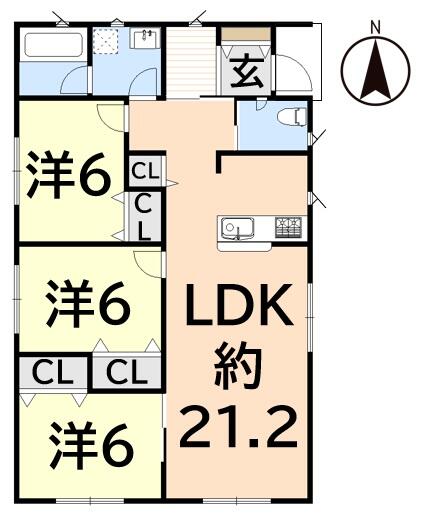 大分市 大字細（坂ノ市駅） 平屋建 ３ＬＤＫ