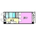 ジョイフル第３祝谷 １０８ １Kの間取り図