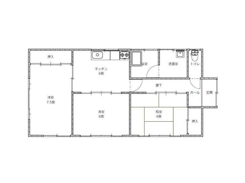 Agawa County, Niyodogawa Town, Miyagahira single-story building 3DK