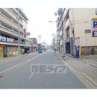 目の前の道路です。