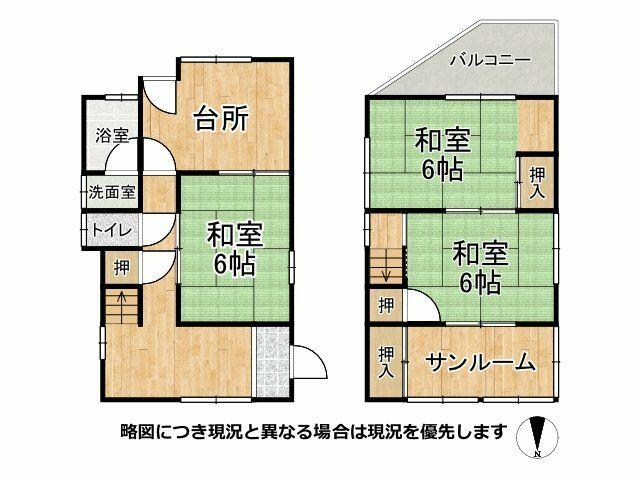 Tano 3-chome, Amagasaki City (Inadera Station) 2-story building, 3LDK &mdash; photo 1