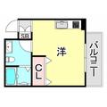 神戸市灘区 高羽町５丁目（六甲道駅） 2階 ワンルームの間取り図