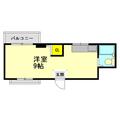 パル山御影 2階 ワンルームの間取り図