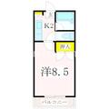 第２山元孝二ビル Ｂ２０２ １Kの間取り図