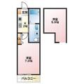 コーポ南洲Ａ棟 1階 １Kの間取り図